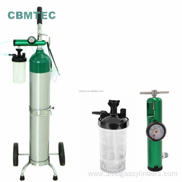 Aluminum Oxygen Cylinder with CGA870 Valves Click Regulators